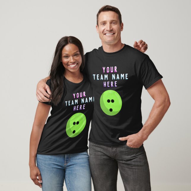 Neon Green Bowling Ball | Custom Bowling Team Name T-Shirt (Unisex)
