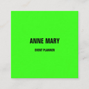 Neon Green Bright Colourful Wedding Event Trendy Calling Card