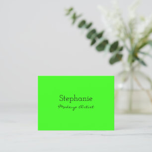 Neon Green Bright Makeup Artist Salon Colourful  Business Card