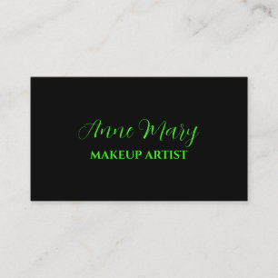 Neon Green Bright Script Makeup Artist Salon 2023 Business Card