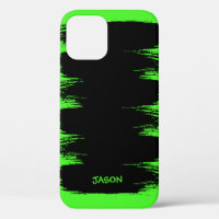Neon Green Brush Stroke Paint Background Custom