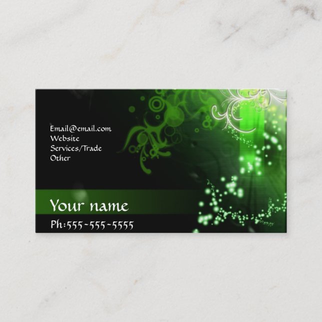 Neon green business card (Front)