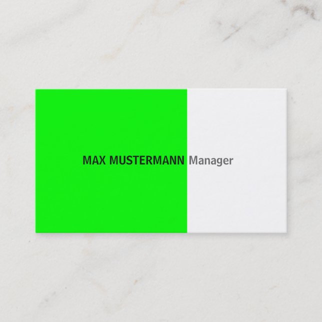 Neon Green Business Card (Front)
