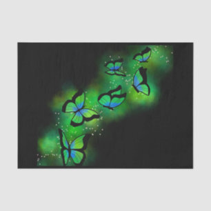 Neon Green Butterflies Tissue Paper