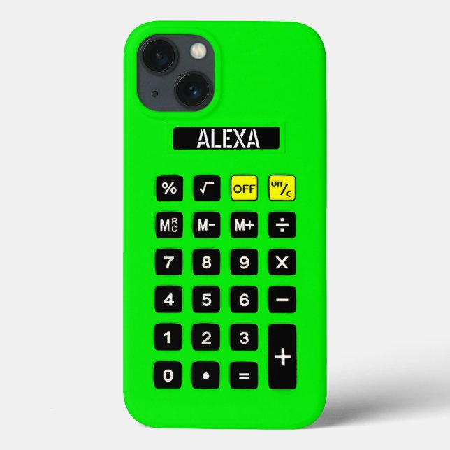 Neon Green Calculator with Keypad     Case-Mate iPhone Case (Back)