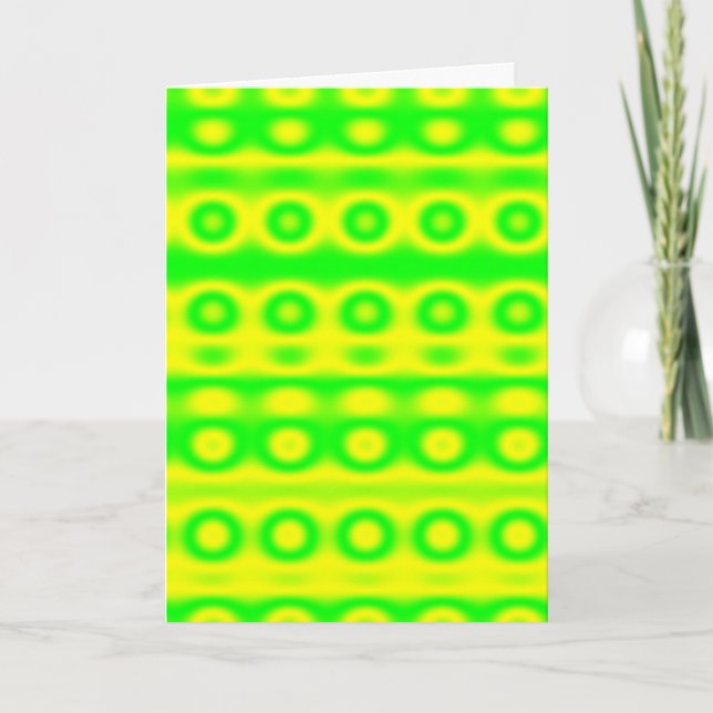 Neon Green Circle Abstract Card (Front)