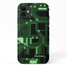 Neon Green Circuit Board | Personalised Phone Case