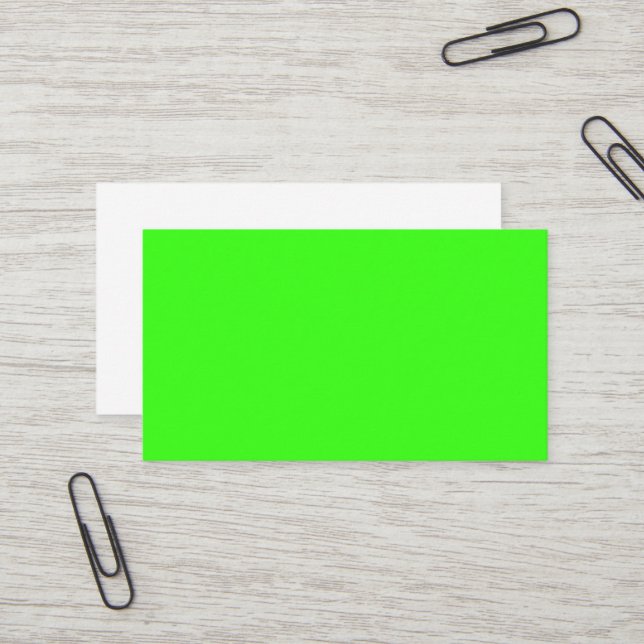 Neon Green Custom Business Card (Front/Back In Situ)