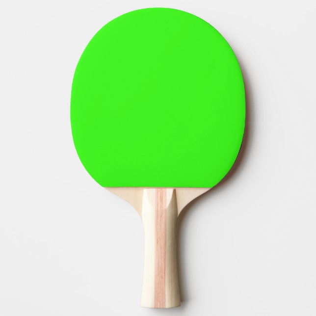 Neon Green Custom Colour Bright Colourful Black Ping Pong Paddle (Front)