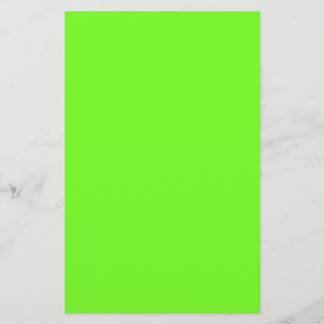 Neon Green Custom Colour Plain Colourful Bright Stationery (Front)