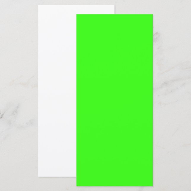 Neon Green Custom Flat Menu Card (Front/Back)