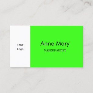 Neon Green Custom Logo Makeup Artist Salon Modern Business Card