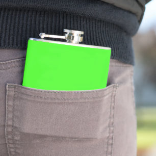 Neon Green Custom Vinyl Wrapped Flask