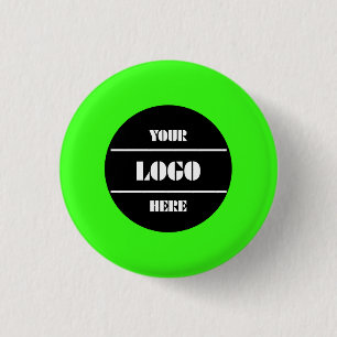Neon Green Customizable Solid Round Button Pin