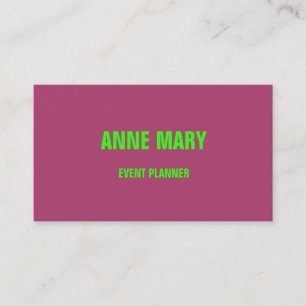Neon Green Dark Pink Custom Color Bright Colorful Business Card