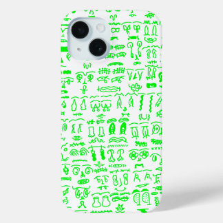 Neon Green Doodle iPhone Case - Abstract Line Art