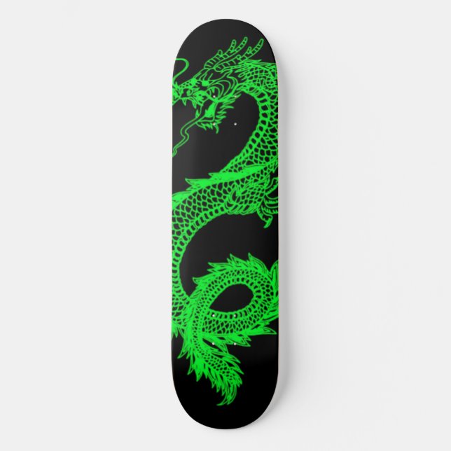 Neon Green Dragon Skateboard Deck (Front)