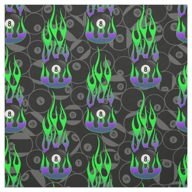 Neon Green Eight Ball  Fabric (Swatch)