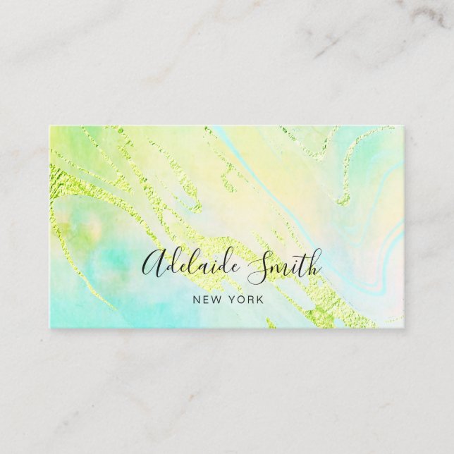 neon green elegant design business card (Front)