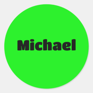 Neon Green Elegant Name Colour Trendy Fashion Classic Round Sticker