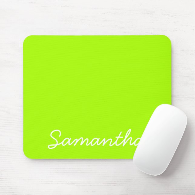  neon green fashion monogram  mouse mat (With Mouse)