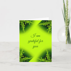 Neon Green Fern Card