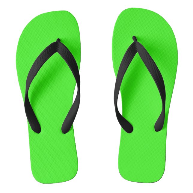 Neon Green Flip Flops (Footbed)