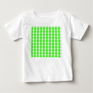 Neon Green Gingham Pattern by Shirley Taylor Baby T-Shirt