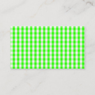 Neon Green Gingham Pattern by Shirley Taylor Business Card