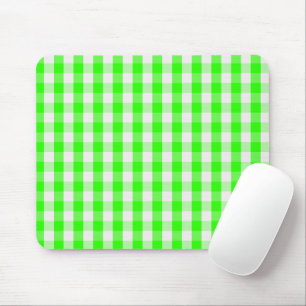 Neon Green Gingham Pattern by Shirley Taylor Mouse Mat