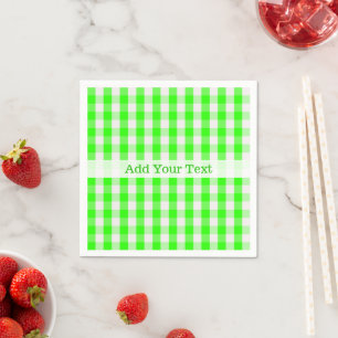 Neon Green Gingham Pattern by Shirley Taylor Napkin