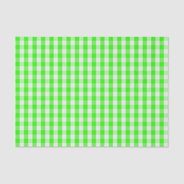 Neon Green Gingham Pattern by Shirley Taylor Tissue Paper (Front)