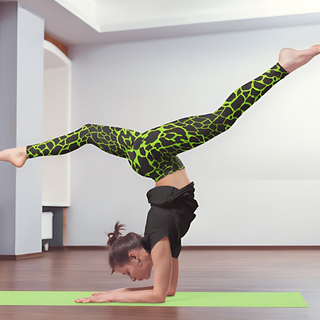 Neon Green Giraffe spots Pattern Leggings (Creator Uploaded)