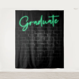 Neon Green Glow Light   Graduate Party Photo Booth Tapestry