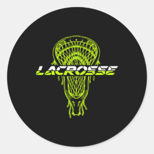 Neon Green Glow Stick Crosse Lacrosse Sports  Classic Round Sticker