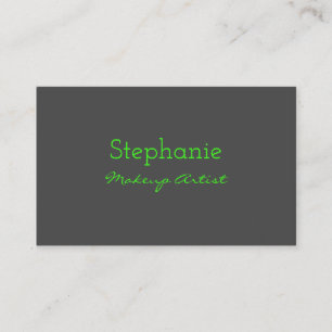 Neon Green Grey Custom Colour Makeup Artist Salon Business Card