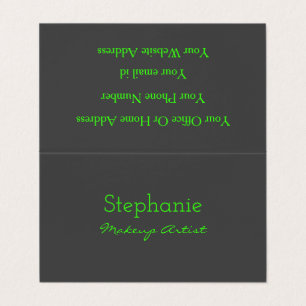 Neon Green Grey Custom Colour Makeup Artist Salon Business Card