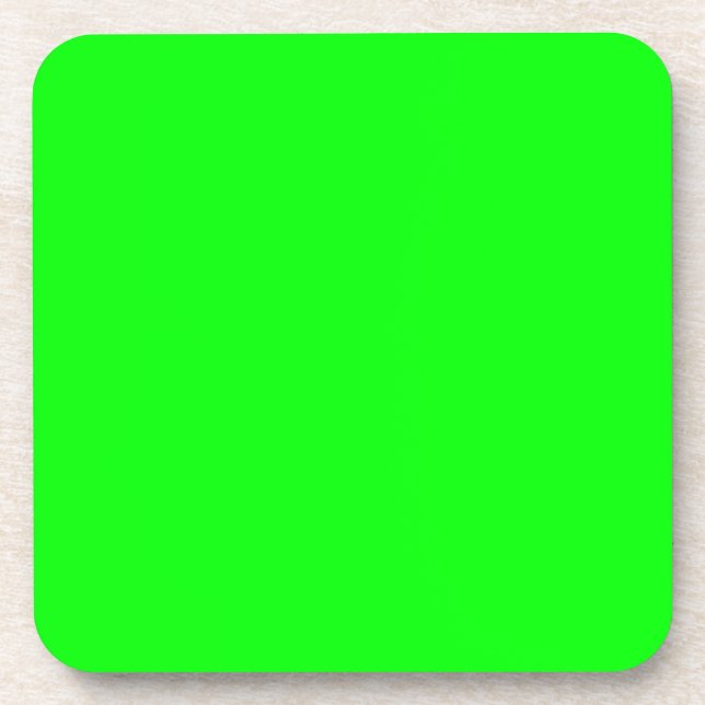 Neon green hex 00FF00 Coaster (Front)