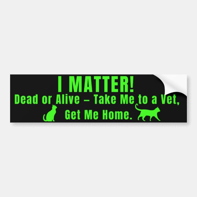 Neon Green "I Matter" Bumper Sticker (Front)