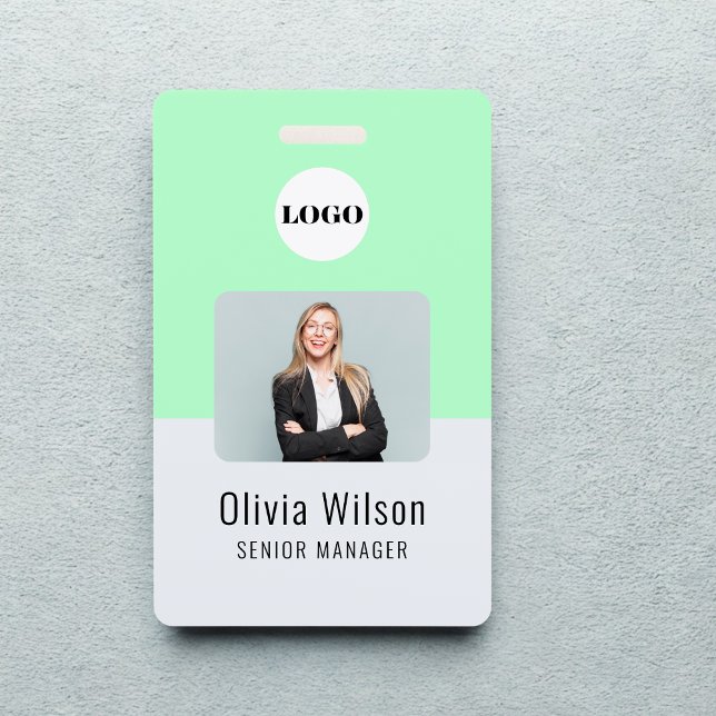 Neon Green ID Custom Business Logo Employee Photo  ID Badge (Creator Uploaded)