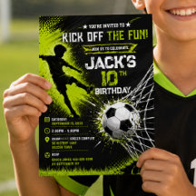 Neon Green Kick Off the Fun Soccer Birthday Party