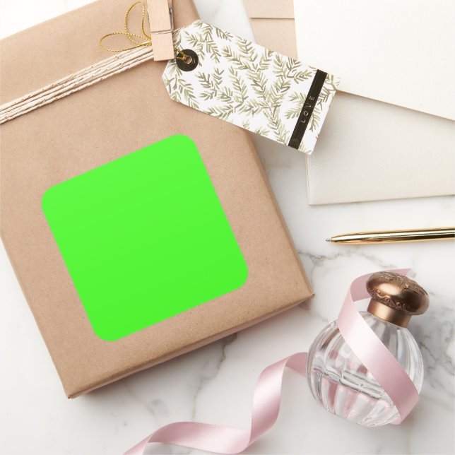 Neon Green Large Square Sticker (Gifting)