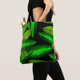 Neon Green Leaves Art. Buy Now Tote Bag