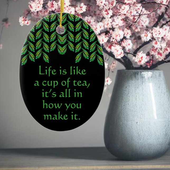 Neon green leaves - fractal art, irish saying,  ceramic tree decoration (Creator Uploaded)