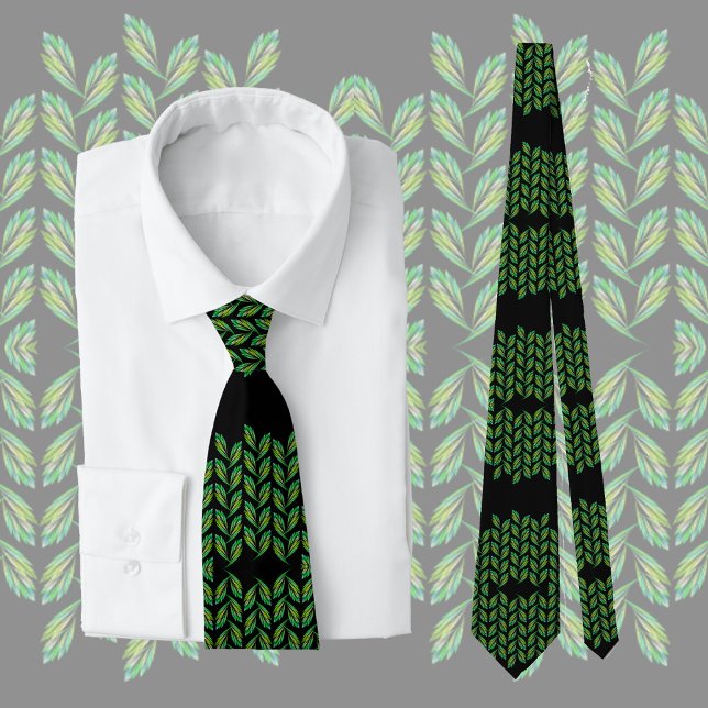 Neon green leaves - fractal, tie (Creator Uploaded)