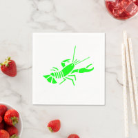 Neon green lobster modern fun coastal