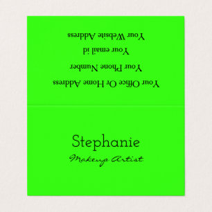 Neon Green Makeup Artist Salon Bright Colourful  Business Card