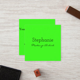 Neon Green Makeup Artist Salon Bright Colourful Loyalty Card