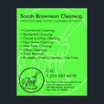 Neon Green Minimal Home Cleaning House Keeper Flyer<br><div class="desc">Neon Green Minimal Home Cleaning House Keeper</div>