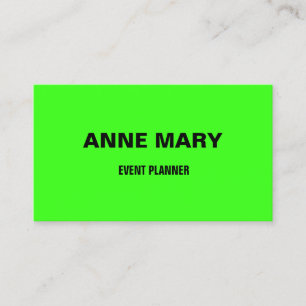 Neon Green Modern Professional Event Manager Cool Business Card